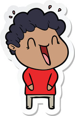 Fototapeta premium sticker of a cartoon happy man