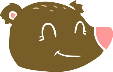 flat color style cartoon happy bear face