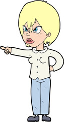 cartoon woman accusing
