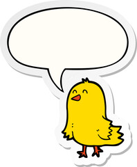 cartoon bird and speech bubble sticker