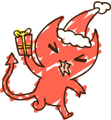 Festive Imp Chalk Drawing