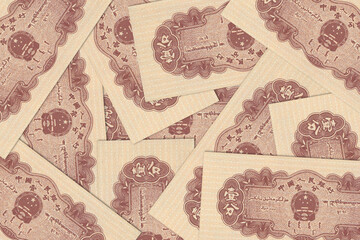 Chinese banknotes. Close up money from China. Chinese yuan. Renminbi.3D render