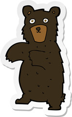 sticker of a cartoon black bear
