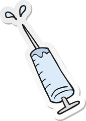 sticker of a cartoon medical needle