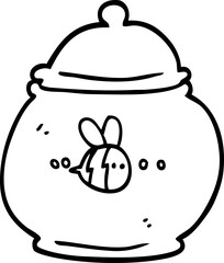 black and white cartoon honey pot