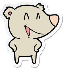 Fototapeta premium sticker of a laughing bear cartoon