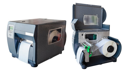 Barcode Label Printer Isolated on White Backgound. Office and Warehouse Equipment