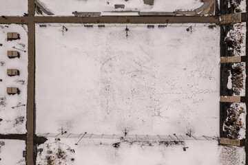 Drone photography of basketball court