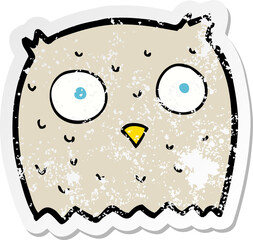 retro distressed sticker of a cartoon owl