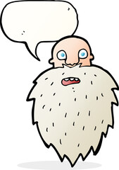 cartoon bearded man with speech bubble