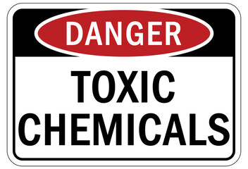 Toxic chemical warning sign and labels