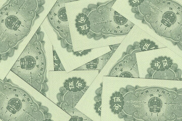 Chinese banknotes. Close up money from China. Chinese yuan. Renminbi.3D render