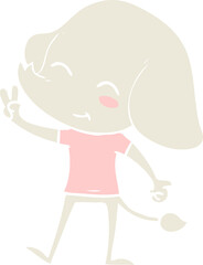 cute flat color style cartoon elephant