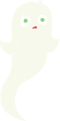 flat color illustration of a cartoon halloween ghost