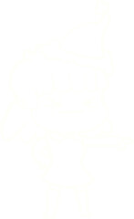 Festive Woman Pointing Chalk Drawing