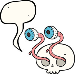 gross speech bubble cartoon eyeball skull
