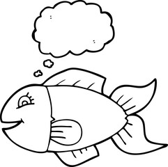 thought bubble cartoon fish
