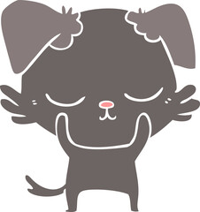 cute flat color style cartoon dog