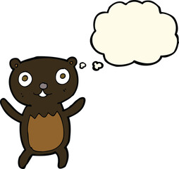 cartoon black bear cub with thought bubble