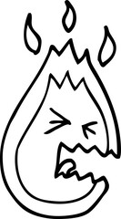 line drawing cartoon hot angry flame