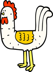 hand drawn doodle style cartoon cockerel