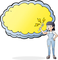 cartoon female plumber