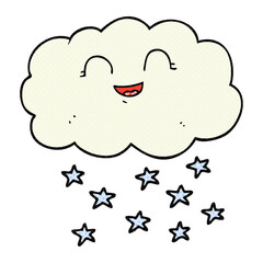cartoon cloud snowing