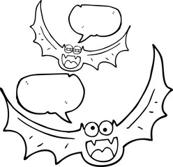 speech bubble cartoon halloween bats