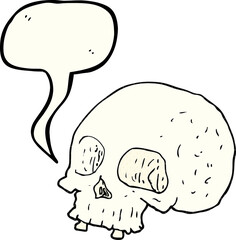 comic book speech bubble cartoon old skull