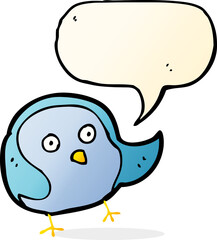 cartoon bird with speech bubble