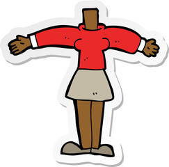 sticker of a cartoon female body