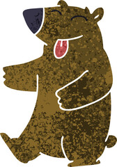 quirky retro illustration style cartoon bear