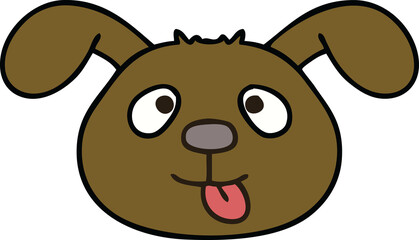 quirky hand drawn cartoon dog face