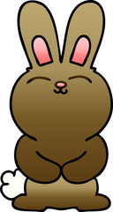 quirky gradient shaded cartoon rabbit