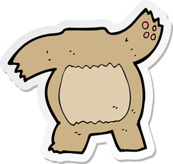 sticker of a cartoon teddy bear body