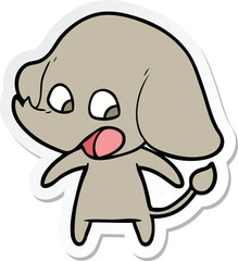 sticker of a cute cartoon elephant