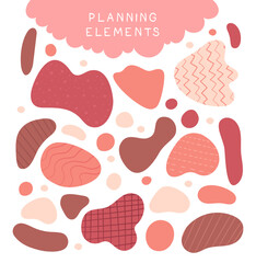 Isolated multicolored liquid forms with splatter.