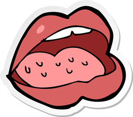 sticker of a cartoon open mouth