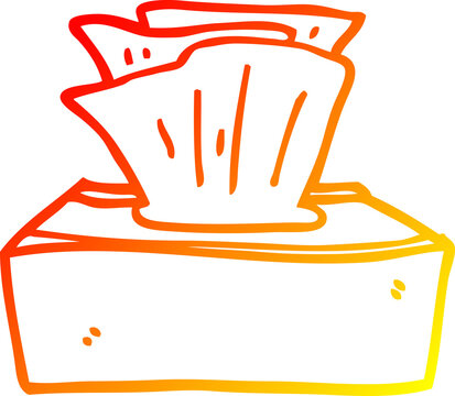recommend clip art: warm gradient line drawing cartoon box of tissues