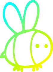 cold gradient line drawing cartoon bee