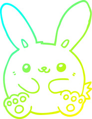 cold gradient line drawing cartoon rabbit