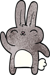 cartoon doodle happy rabbit