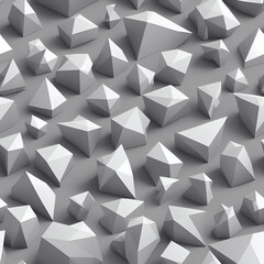 Abstract shapes seamless pattern, geometry seamless texture, gray background. Generative AI