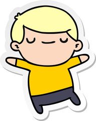 sticker cartoon of a kawaii cute boy