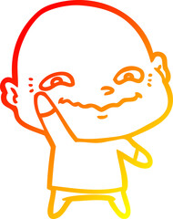 warm gradient line drawing cartoon creepy guy