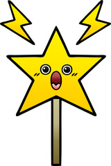 gradient shaded cartoon magic wand