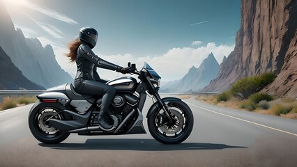 Image of a modern motorcycle, generative AI