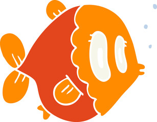 flat color style cartoon fish