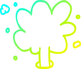 cold gradient line drawing cartoon spouting water