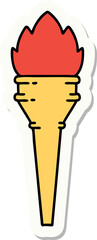 tattoo style sticker of a lit torch